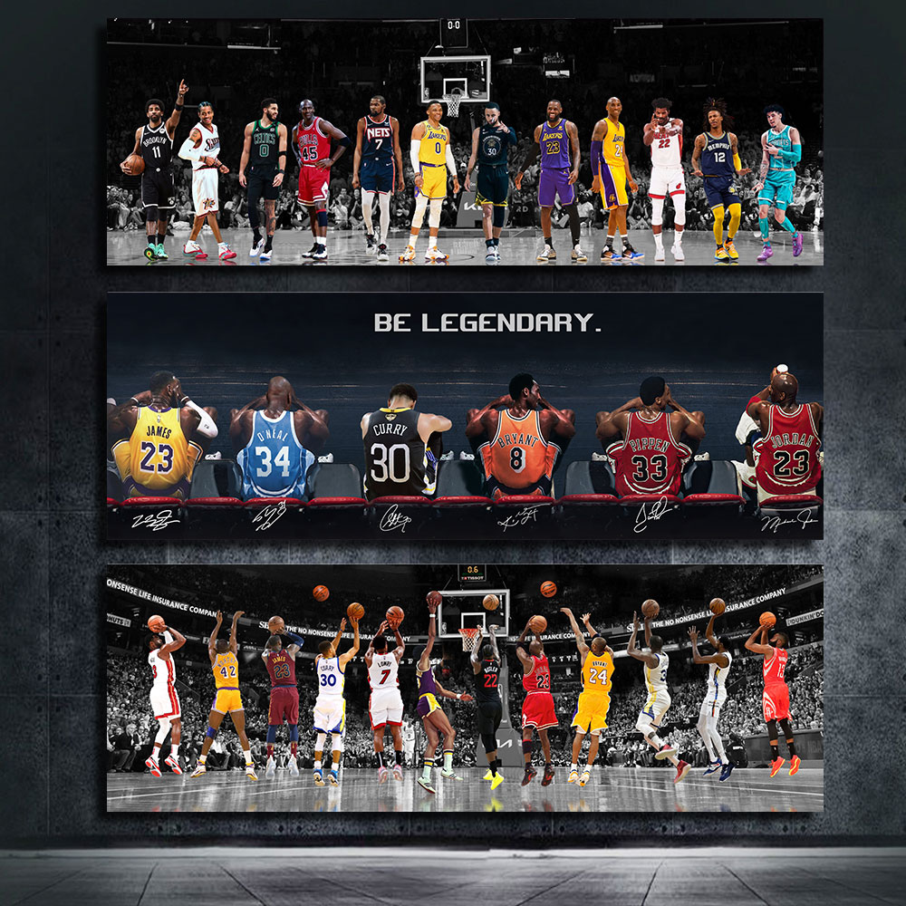 Aqua Sports Club - Basketbal Sport J-James C-Curry Poster Ja